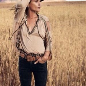 Free People Aztec sheer blouse